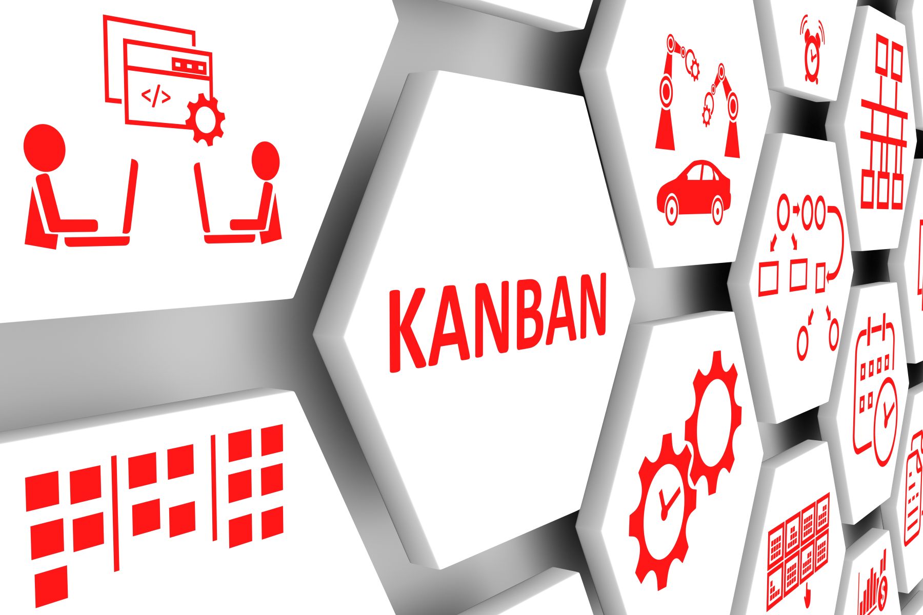 An explanation of Kanban as a 3D illustration